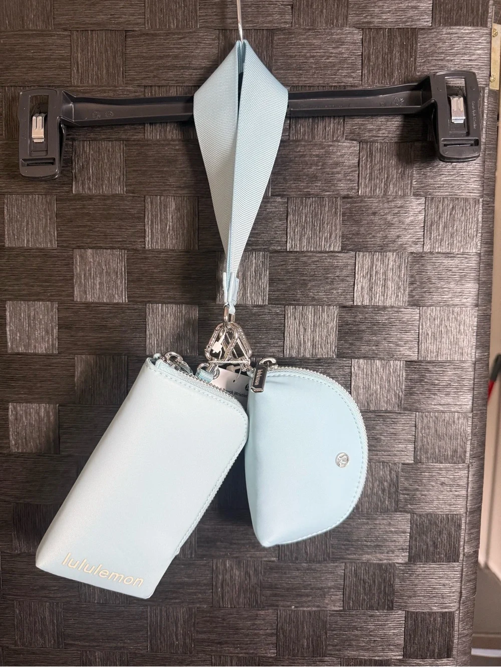 lululemon athletica light Blue Wristlet Card Case & Coin Pouch Set